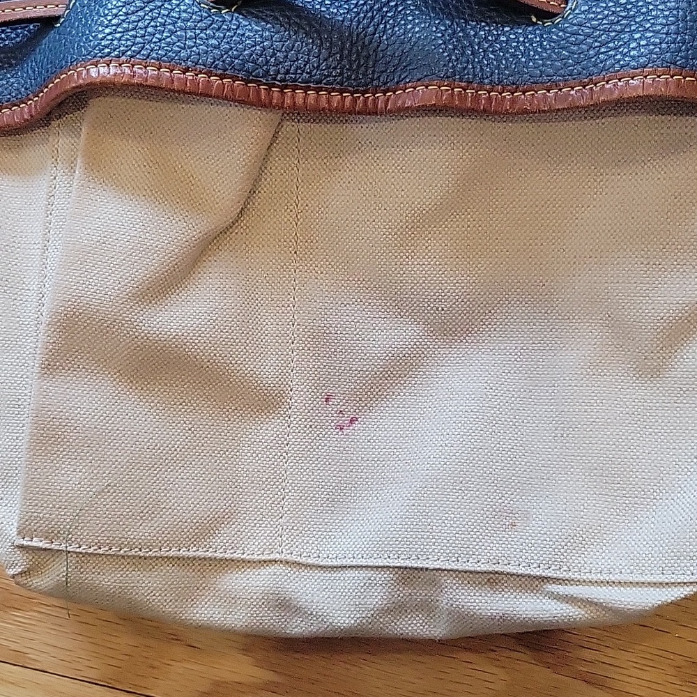 Dooney & Bourke Pebbled Leather Drawstring Bucket Bag With Gold Hardware & Charm - Picture 11 of 16